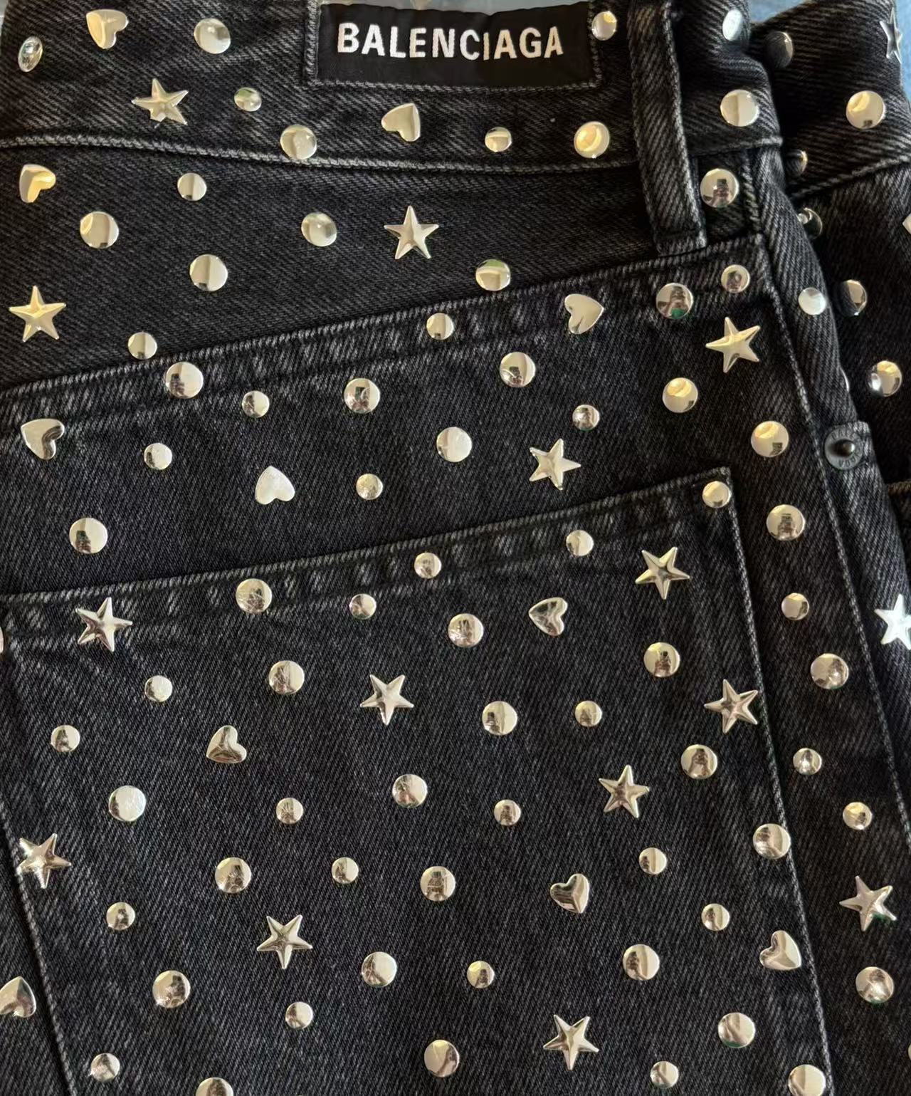 Balenciaga Heart Star Stud Embellished Jeans