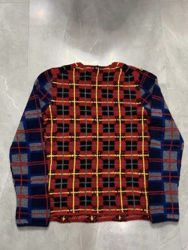 Comme des Garcons SHIRT Plaid Pattern Wool Knit Sweater