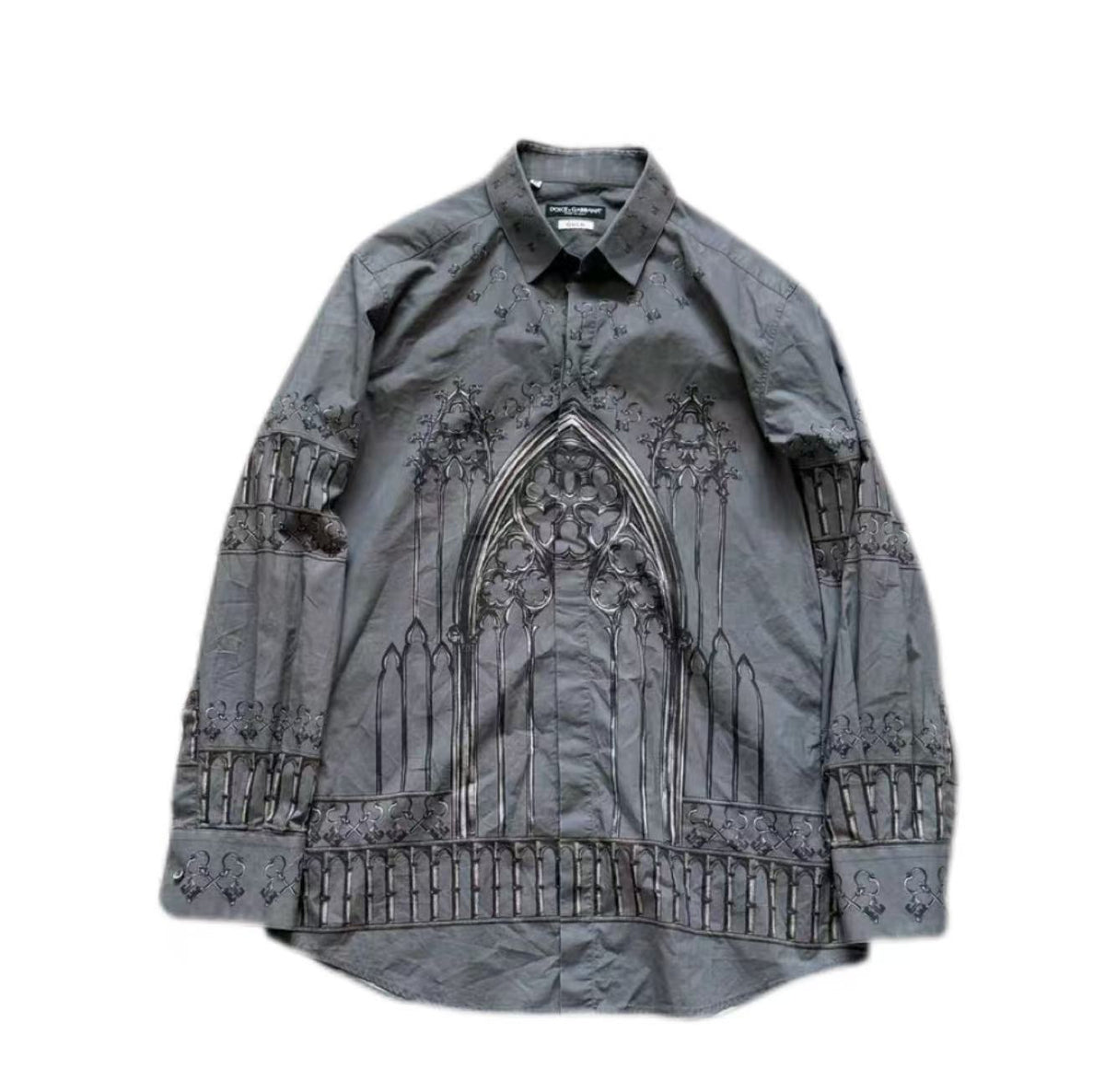 Dolce & Gabbana Gothic Church Flower Window Long Sleeve Shirt