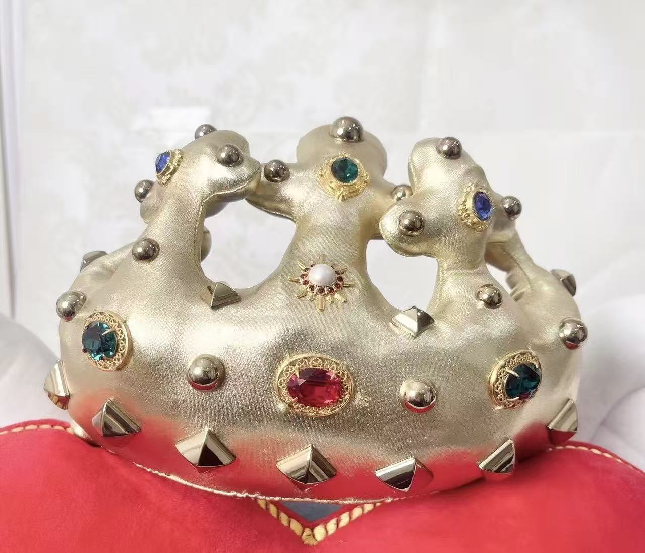 Dolce&Gabbana Red Blue Heart Wings DG Crown Backpack