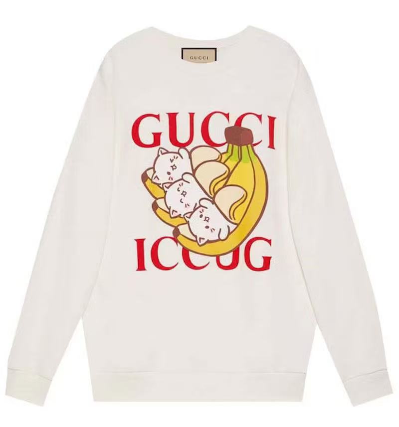 Gucci 2021 x Bananya Banana Cat Print  Sweatshirt