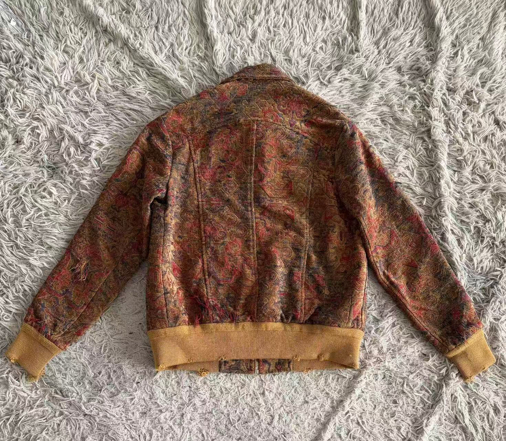 Saint Laurent 17SS Tapisserie Distressed Bomber Jacket
