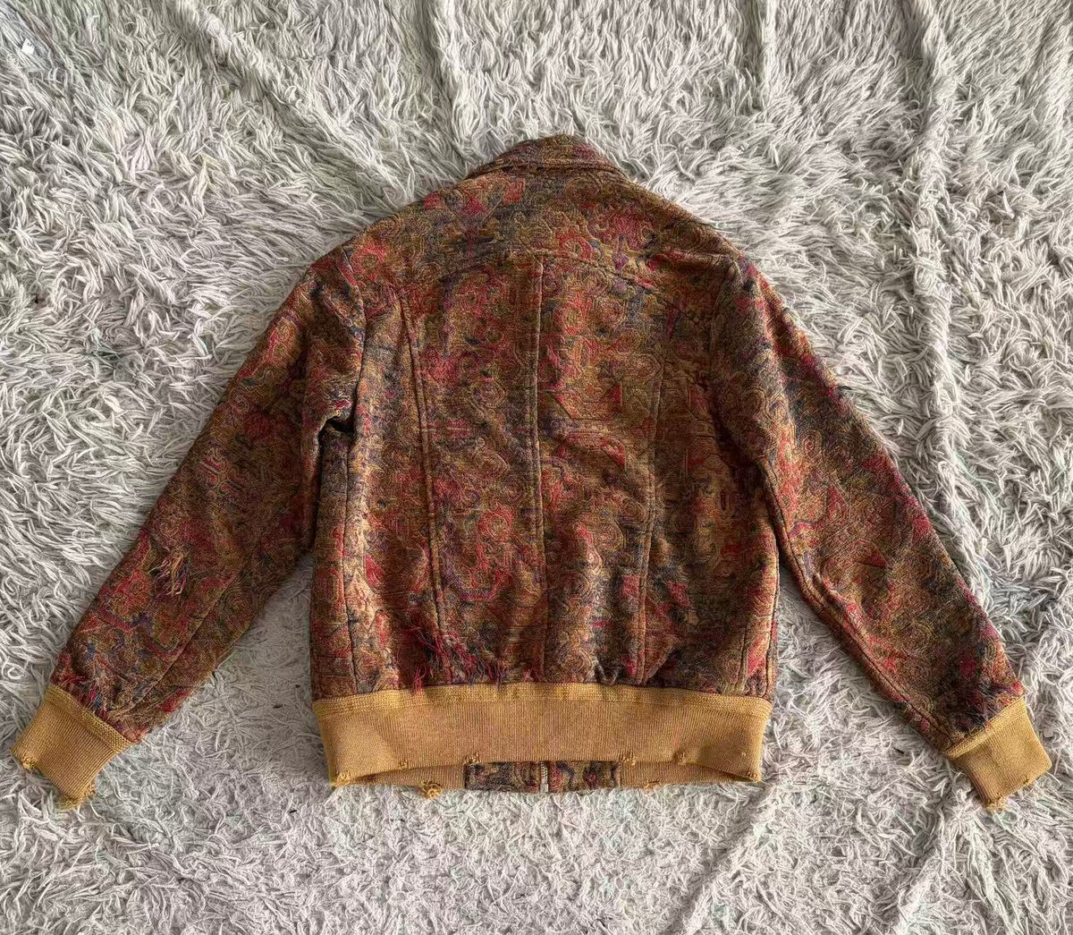 Saint Laurent 17SS Tapisserie Distressed Bomber Jacket