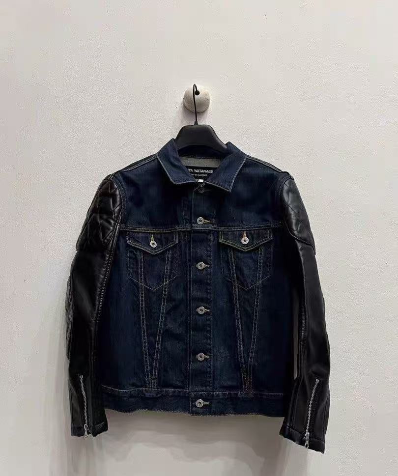 Junya Watanabe Comme Des Garcons 17SS Graffiti Poem Leather Denim Jacket