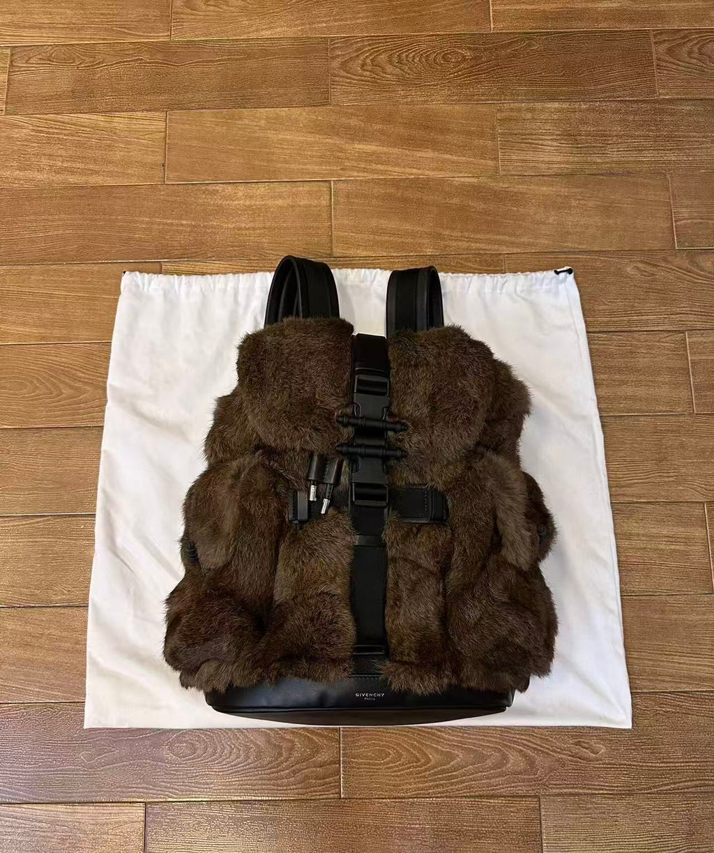 Givenchy Leather and Fur Backpack