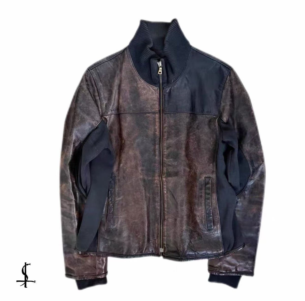 Prada Sport 07AW Leather & Wool Padded Hybrid Biker Jacket