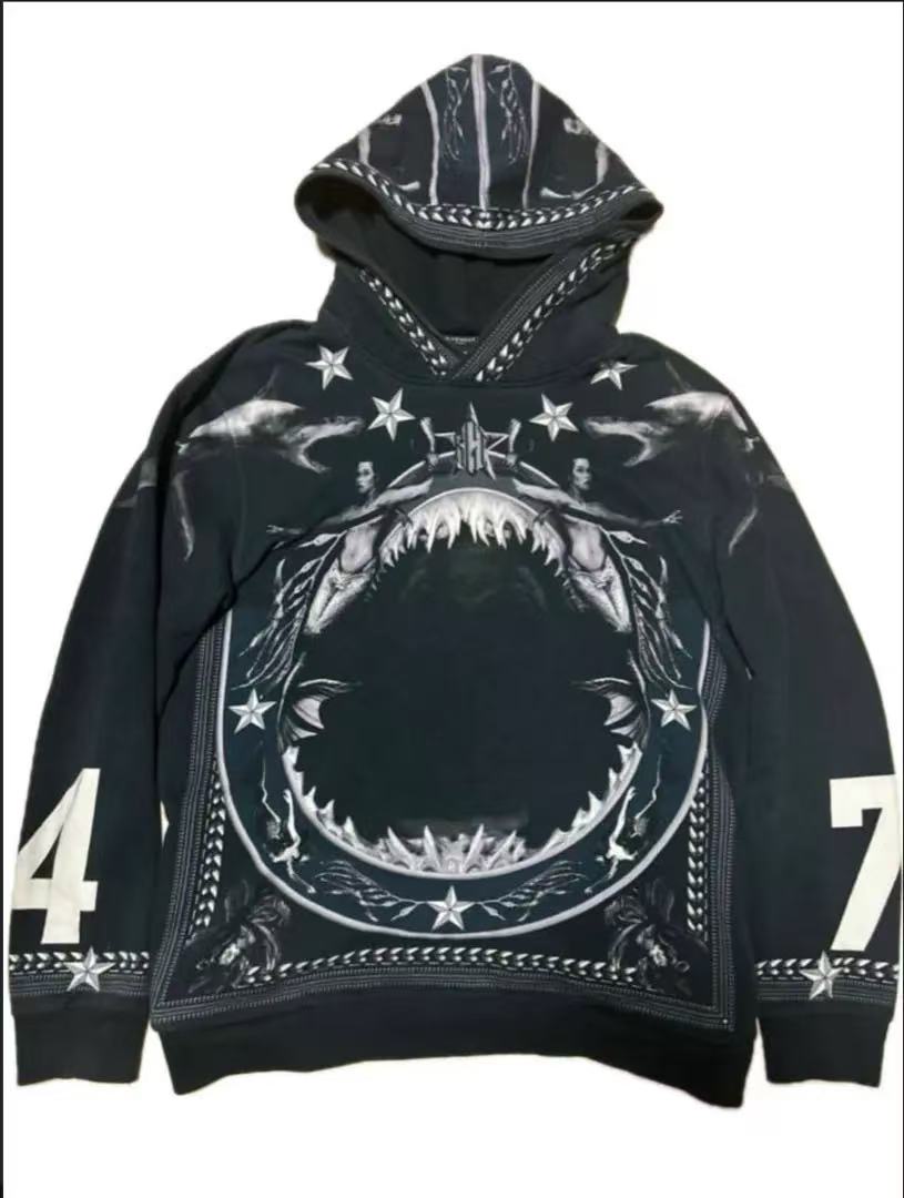 Givenchy 12FW Mermaid Shark Jaw Hoodie