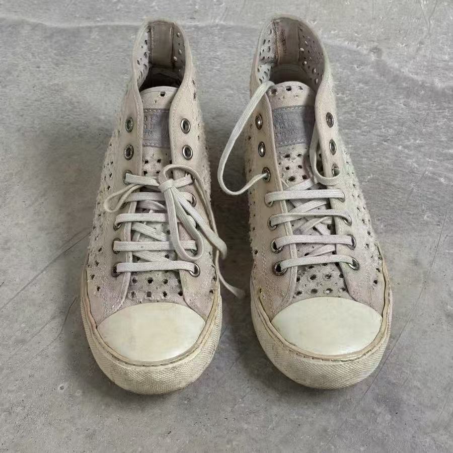 Maison Margiela Perforated Distressed Hi Top Sneaker