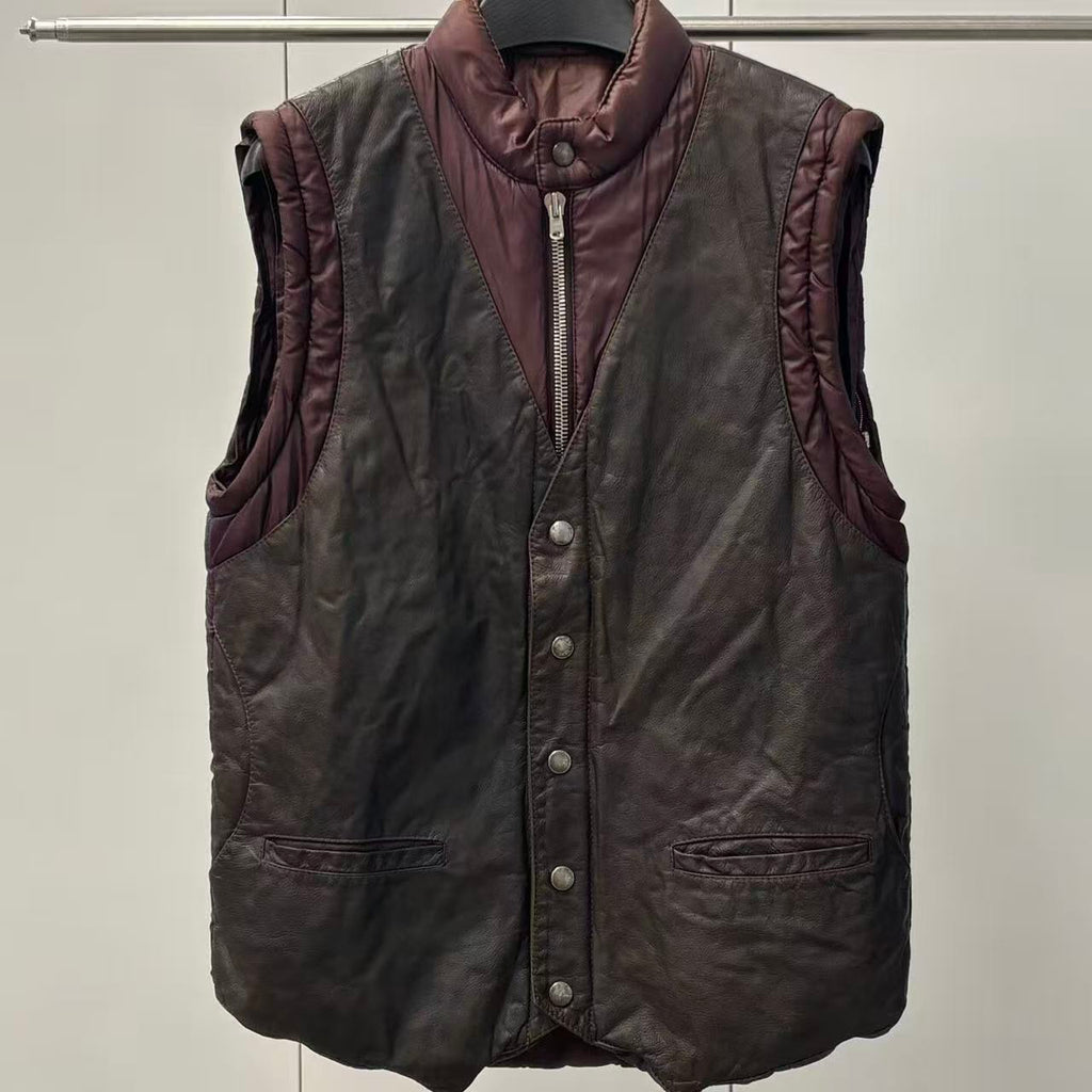 Maison Martin Margiela 06AW Deconstructed Leather Panel Down Jacket