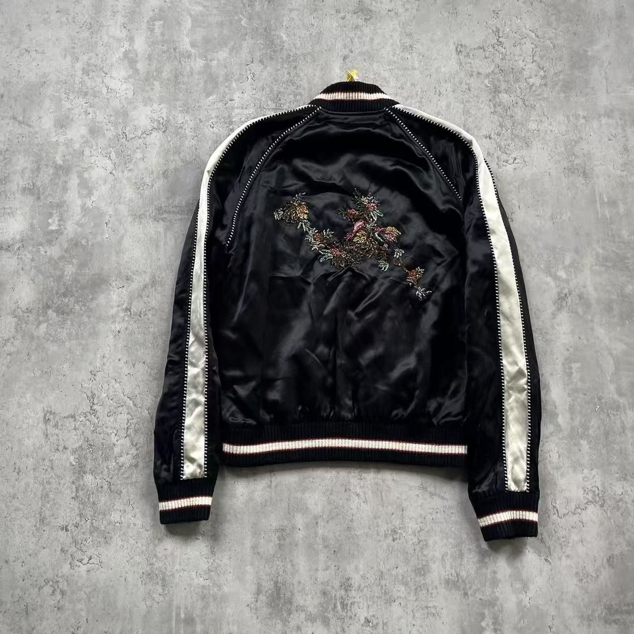 Saint Laurent 19FW Floral Embroidered Teddy Jacket