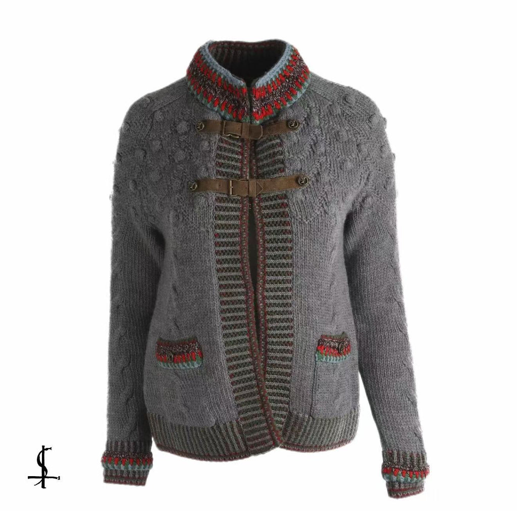 Chanel 15AW Leather Buckle Straps Cardigan