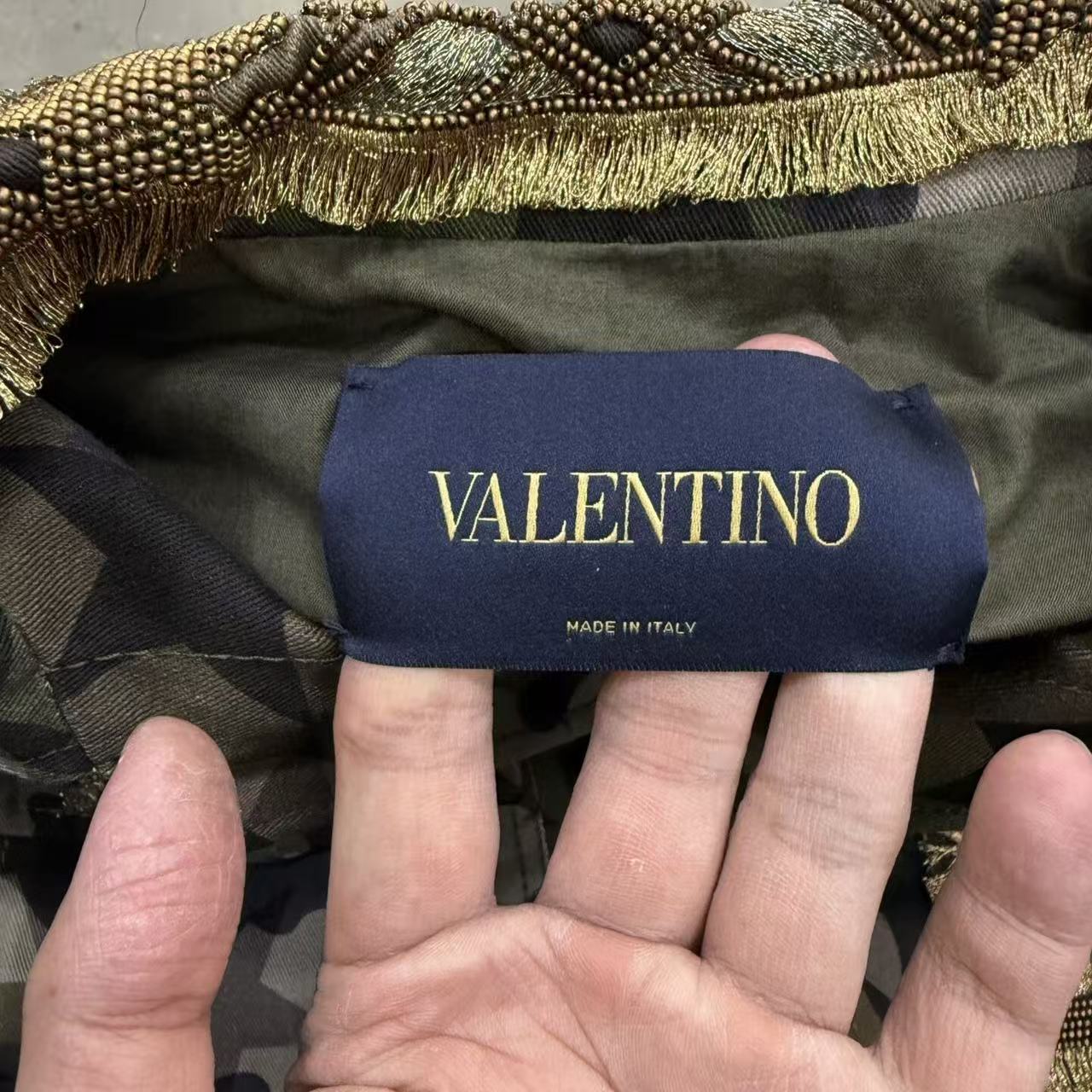 Valentino Star Embroidered Camouflage Field Jacket