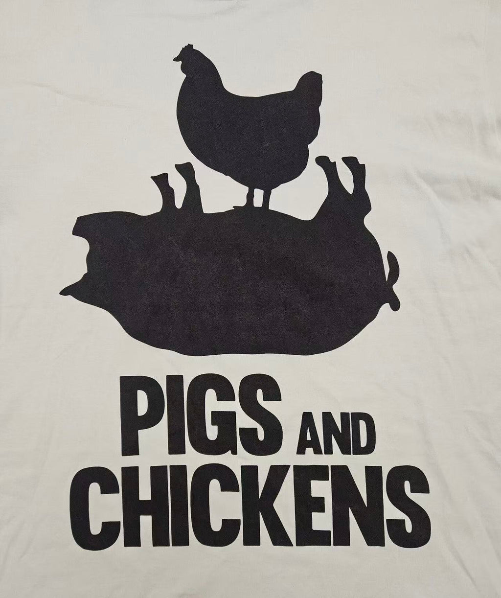 Junya Watanabe 2019AD Pigs And Chickens Print Tee