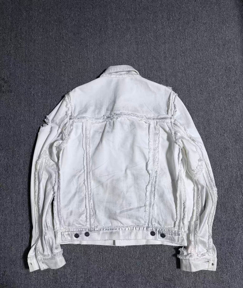 Balmain Distressed Denim Jacket