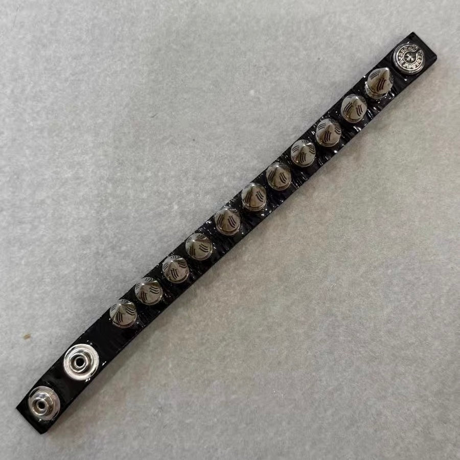 Chrome Hearts Punk Series Spike Leather Bracelet