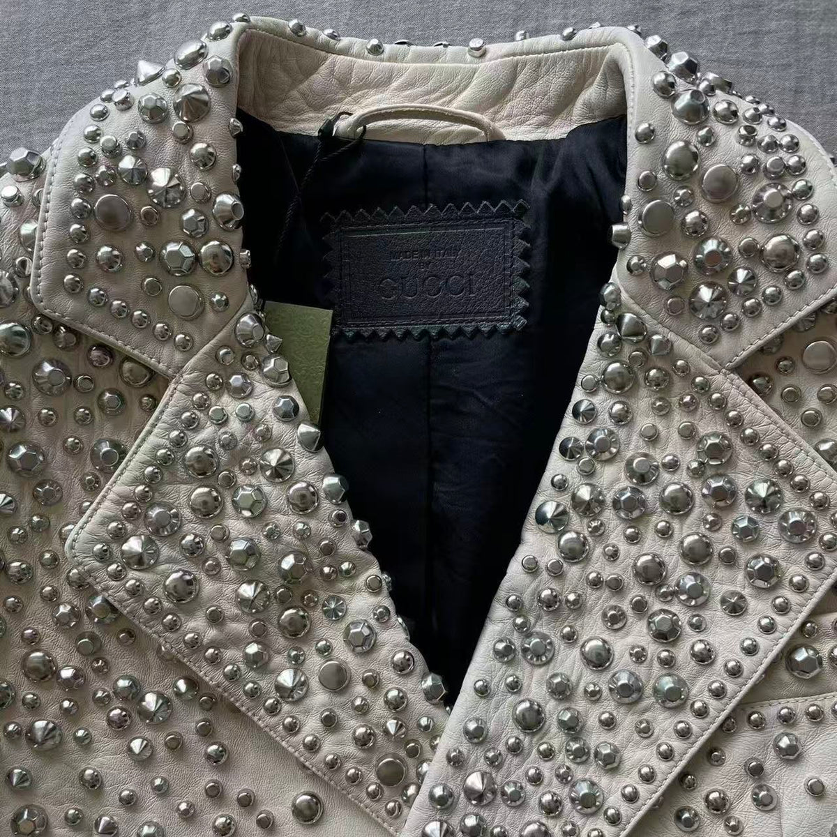 Gucci 2022 Studded Lambskin Leather Jacket