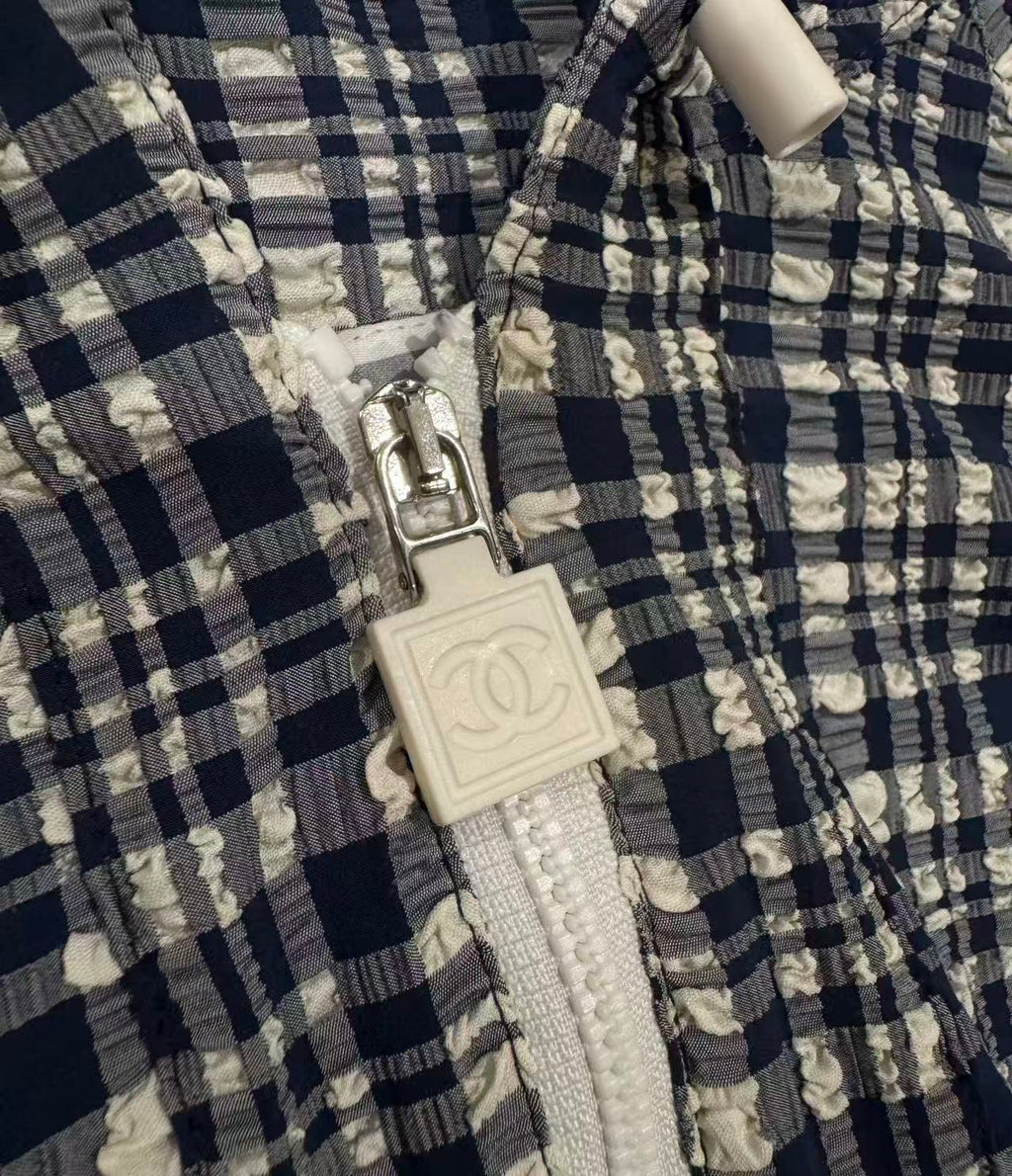 Chanel 2007 Flannel Hooded Work Jacket