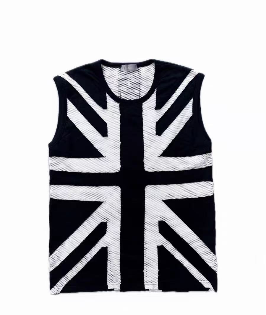 Dior Homme 06ss by Hedi Slimane perforated mesh flag tank top