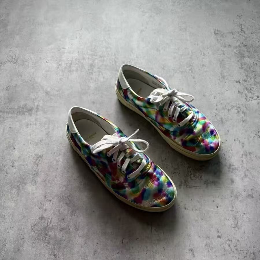 Saint Laurent paris 14AW Rainbow Metallic Iridescent Blotched Sneakers