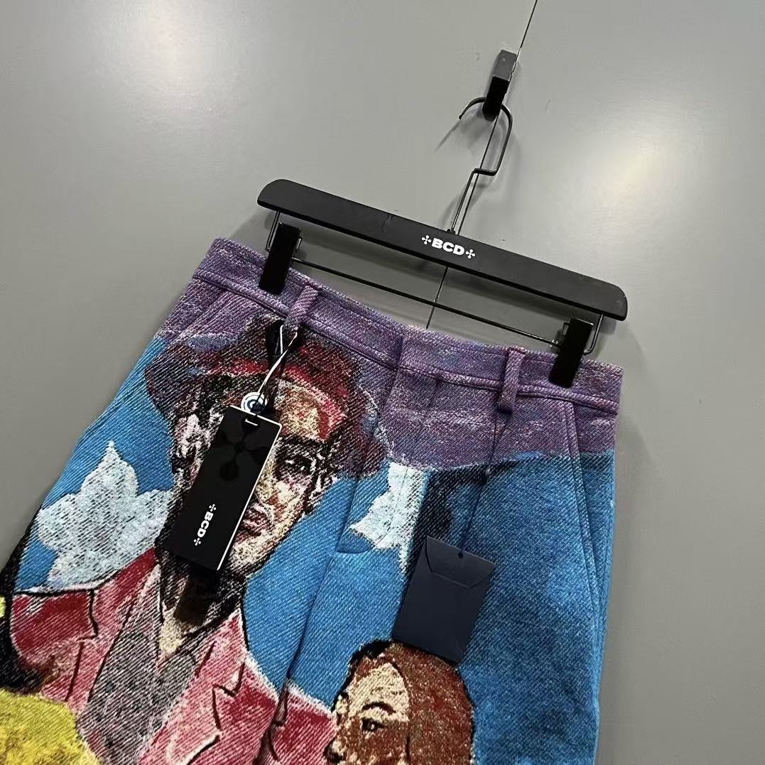 Louis Vuitton 23FW Multi-Color Artistic Print Wide-Leg Casual Pants
