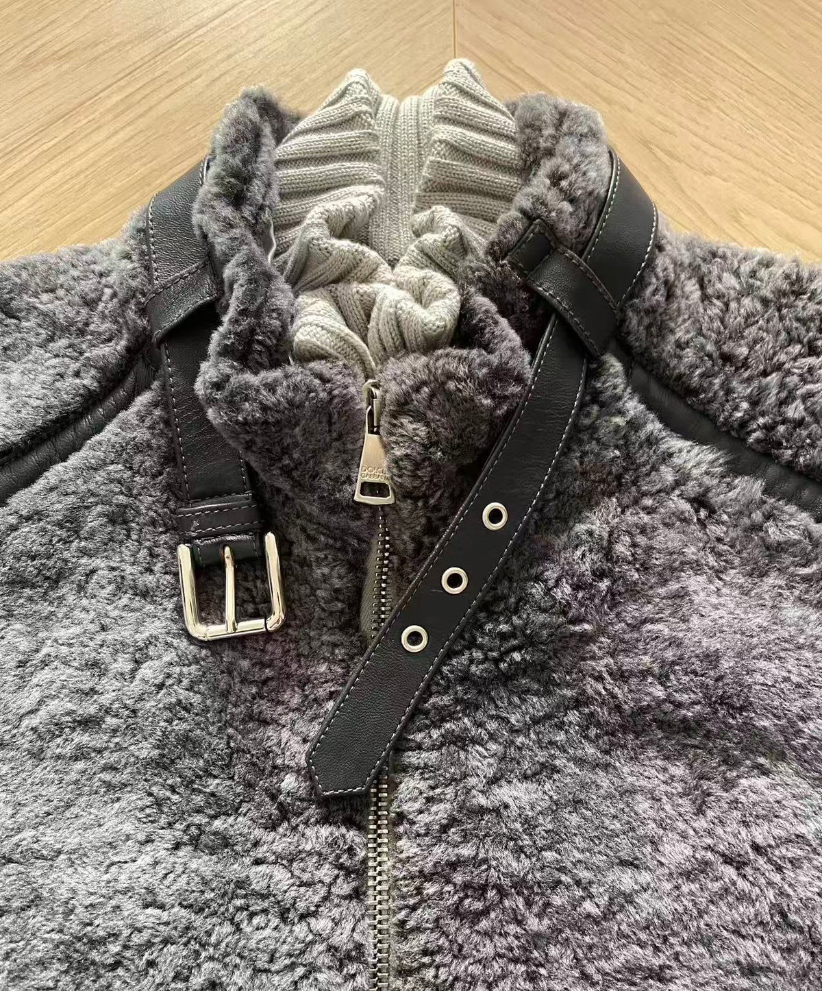 Dolce&Gabbana 07AW Wool Fur Patch Nylon Jacket