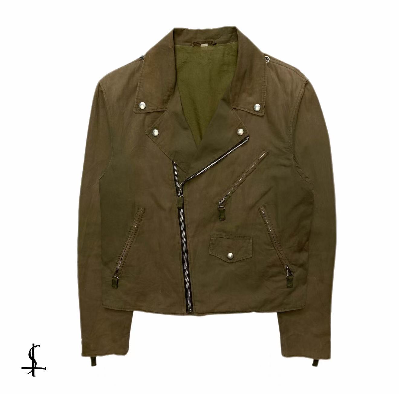 Helmut Lang 04ss Army green Biker Jacket