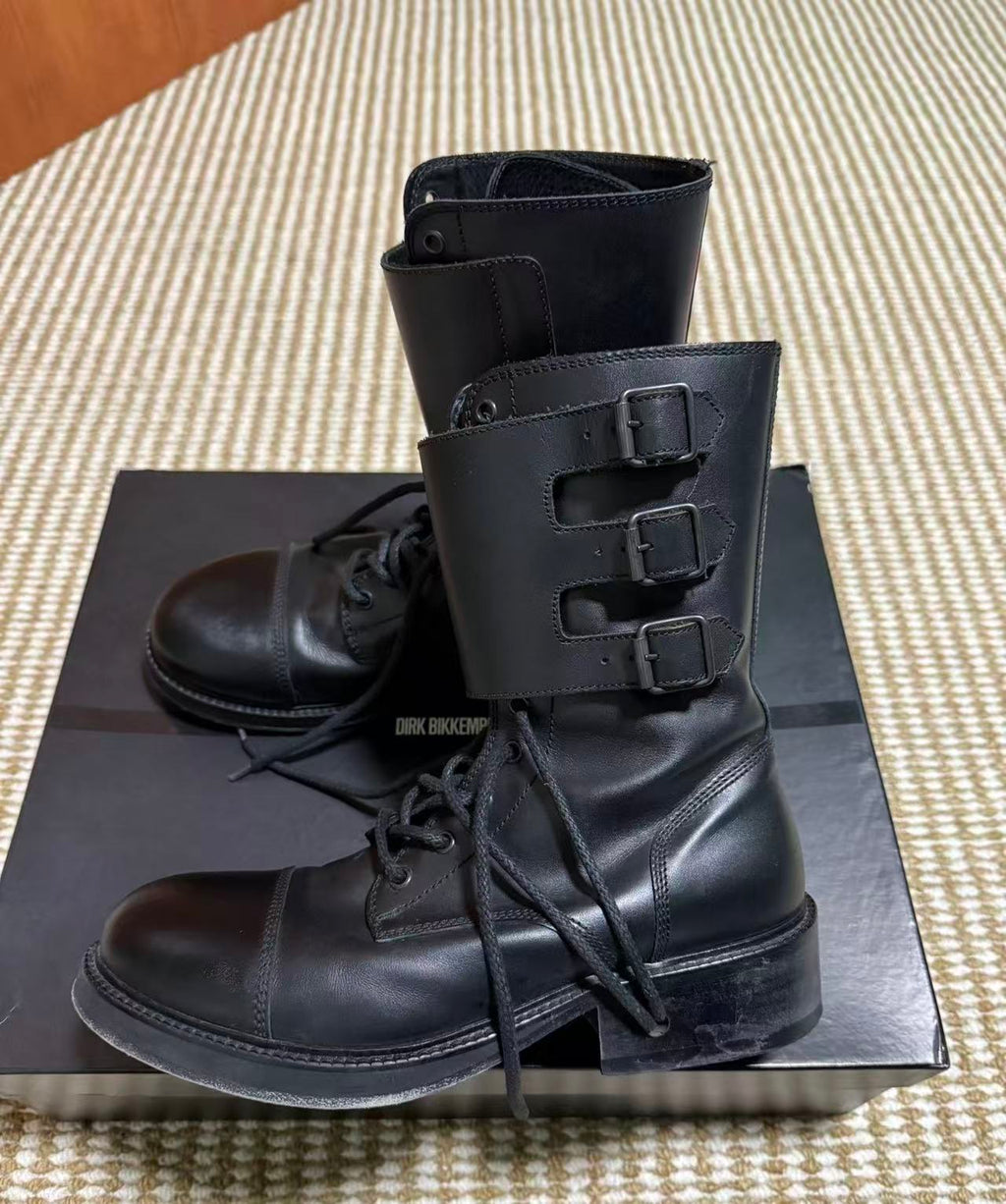 Dirk Bikkembergs 1990s Heel Lace Ankle Strap Leather Boots