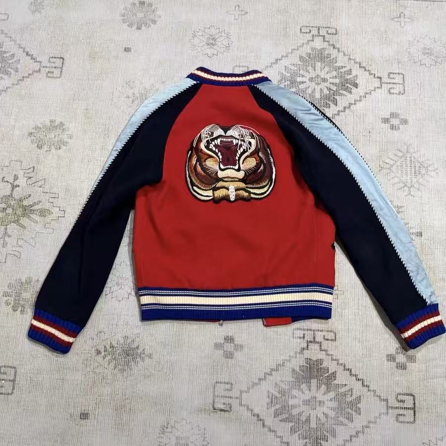 Gucci 17SS King Charles Spaniel Appliqué Bomber Jacket