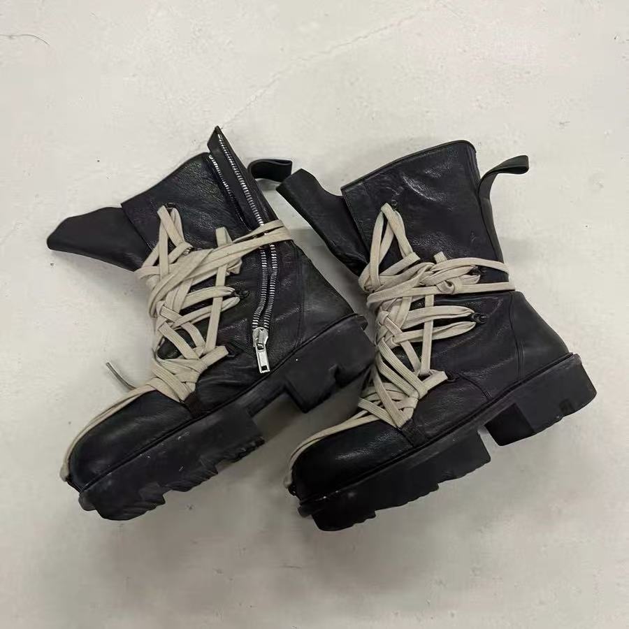 Rick Owens 20SS Magatooth Megalace Army Leather Boots
