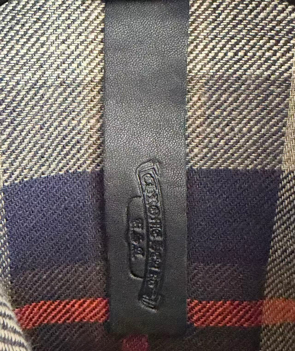 Chrome Hearts Loose Ends Cross Ball Flannel Check Shirt