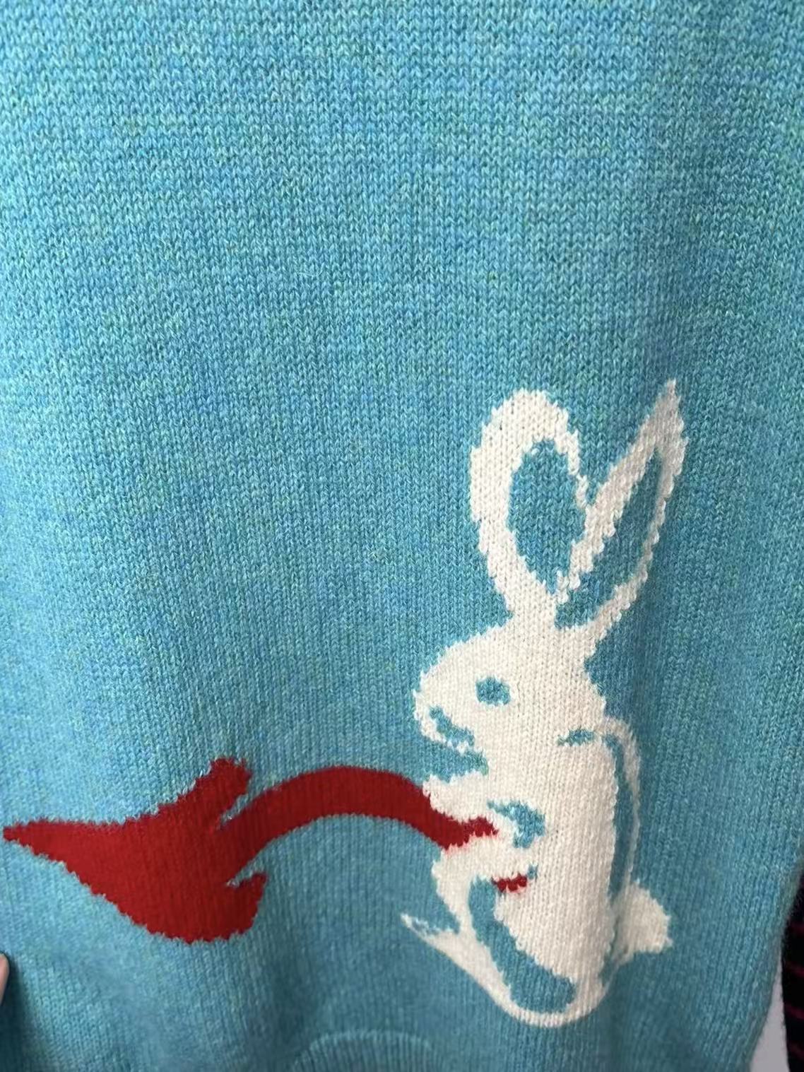 Prada 16SS Bunny Rabbit Pattern Wool Sweatshirt
