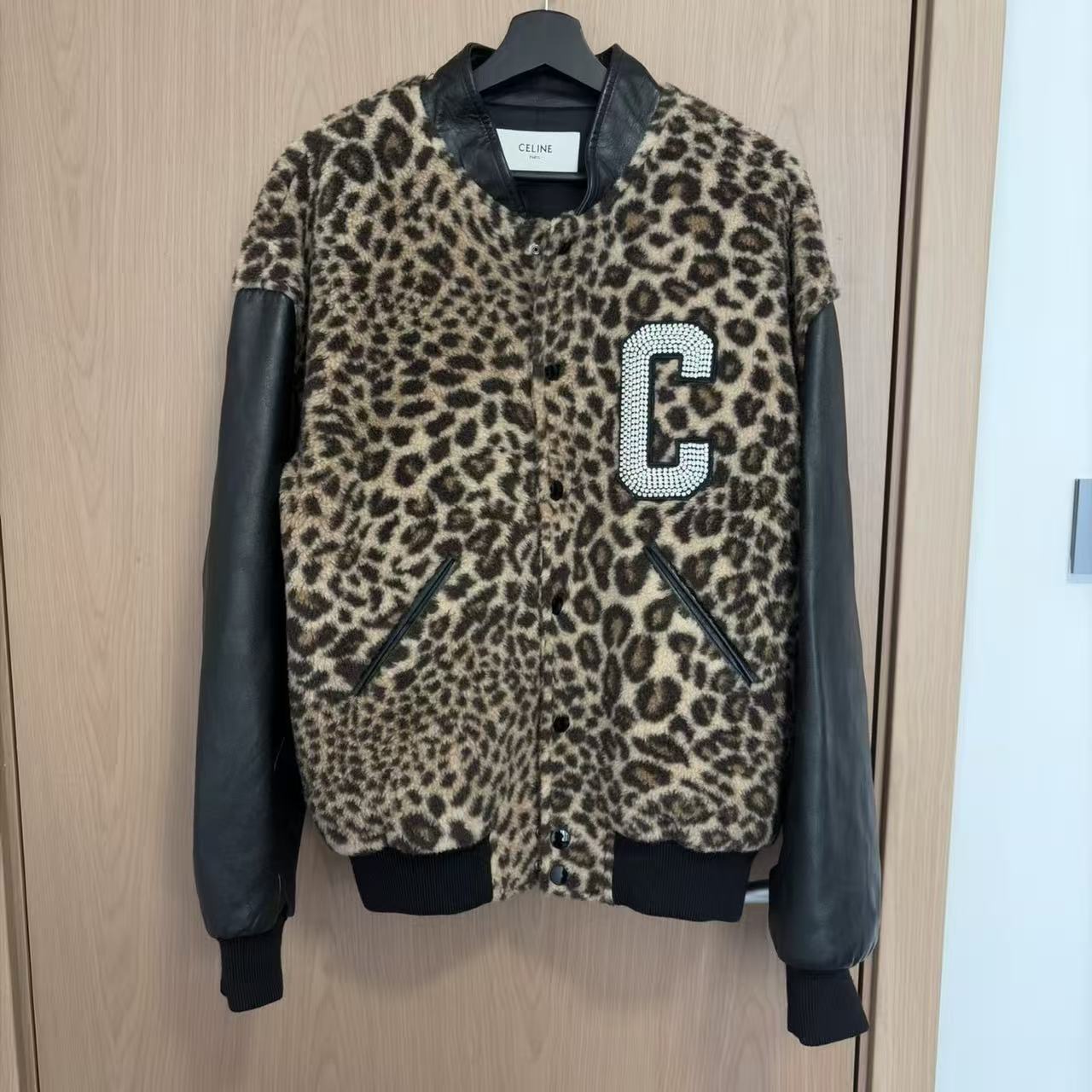 Celine 22aw Leopard Varsity Jacket