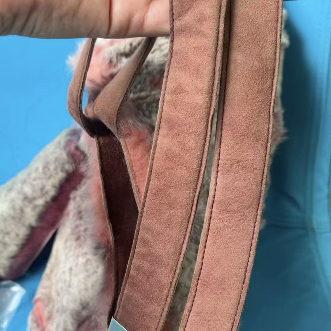 Chanel COCO Mark Fur Suede Hand Bag