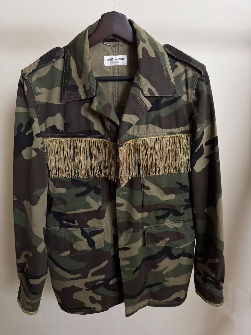 Saint Laurent 15SS Fringe Military Jacket