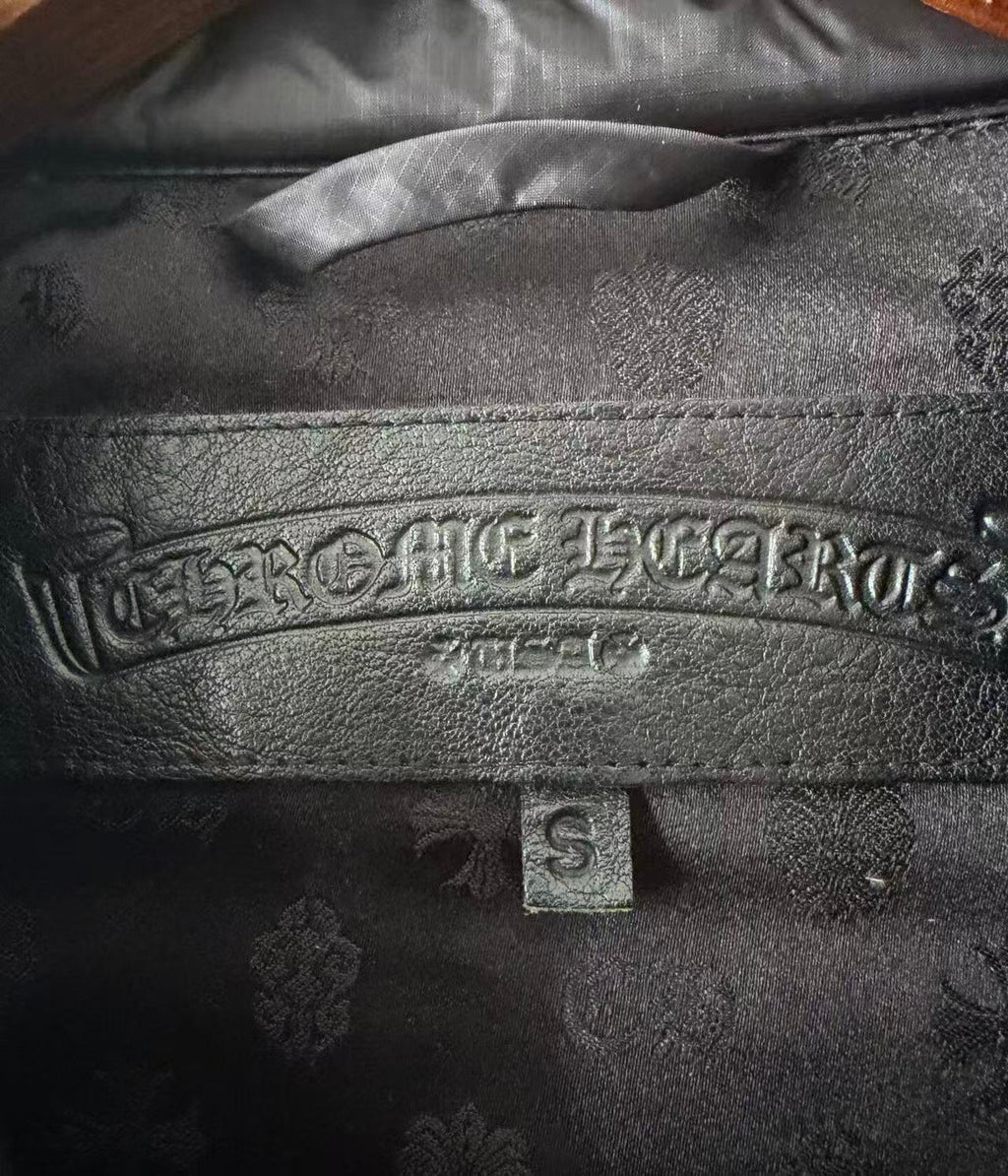 Chrome Hearts Dagger Zip Double Riders Black Quilted Down Jacket