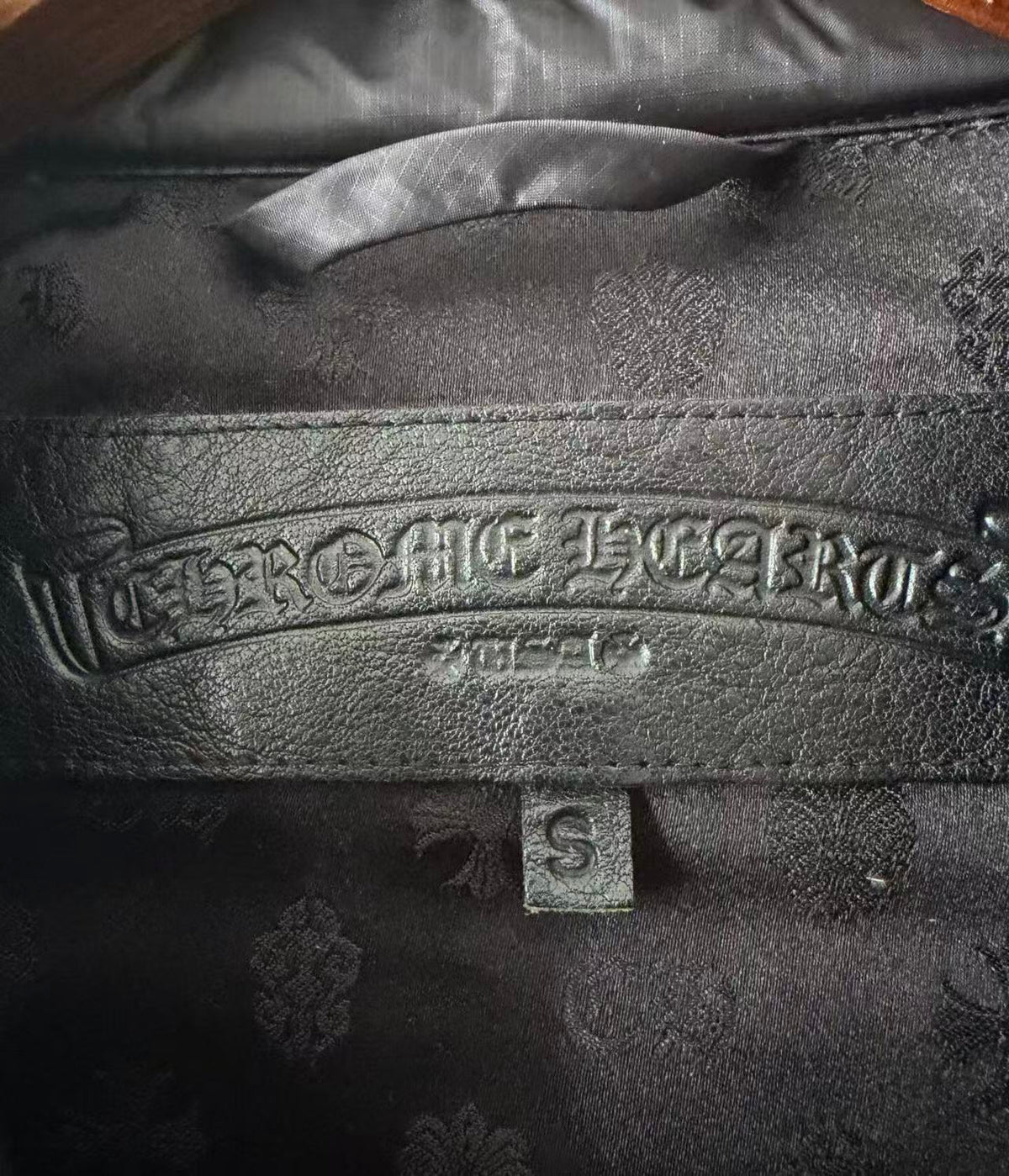 Chrome Hearts Dagger Zip Double Riders Black Quilted Down Jacket