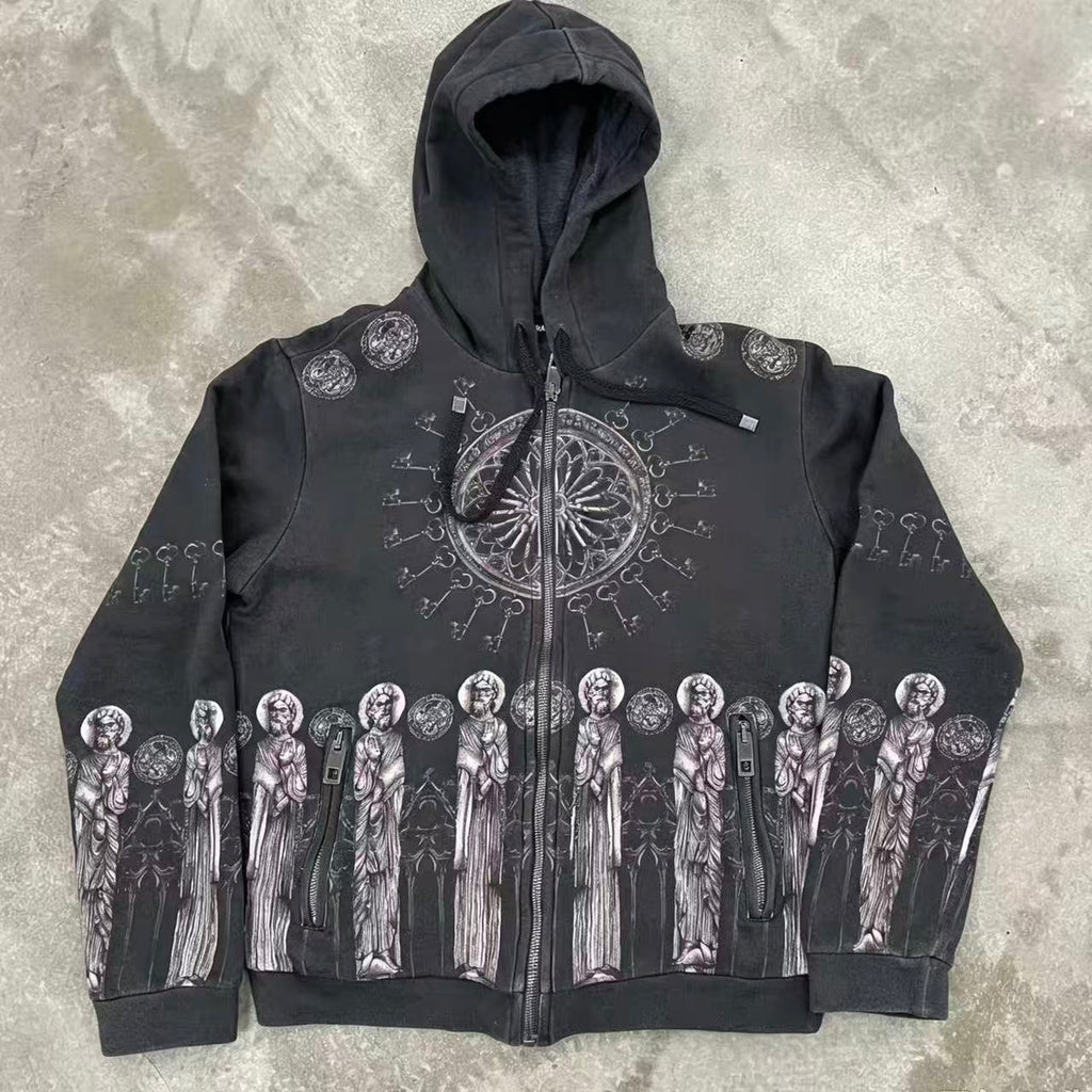 Dolce & Gabbana FW07 Saints Cathedral Rose Window Zip Up Hoodie