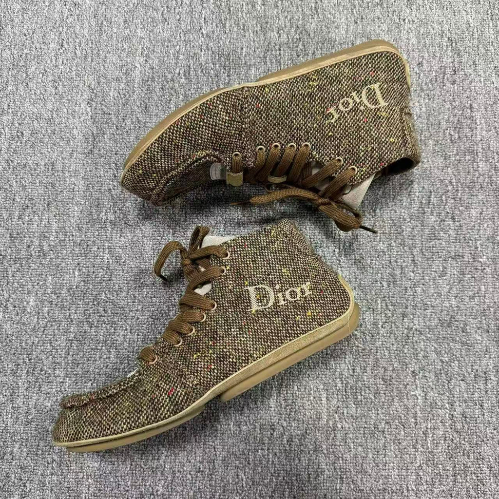 Dior Roadie Brown Donegal Tweed Sneakers