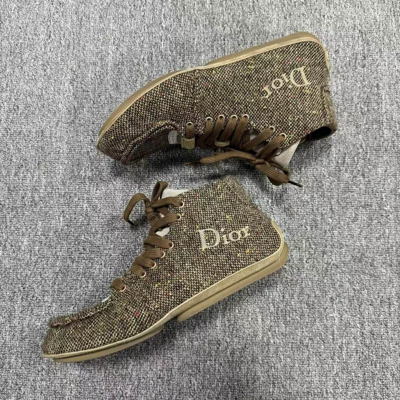 Dior Roadie Brown Donegal Tweed Sneakers