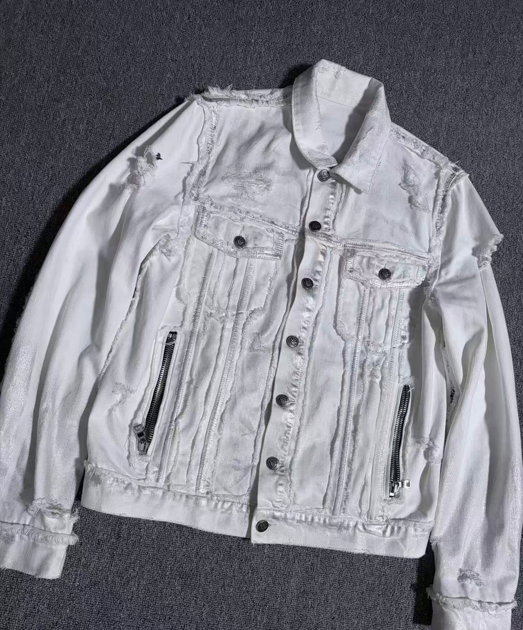 Balmain Distressed Denim Jacket