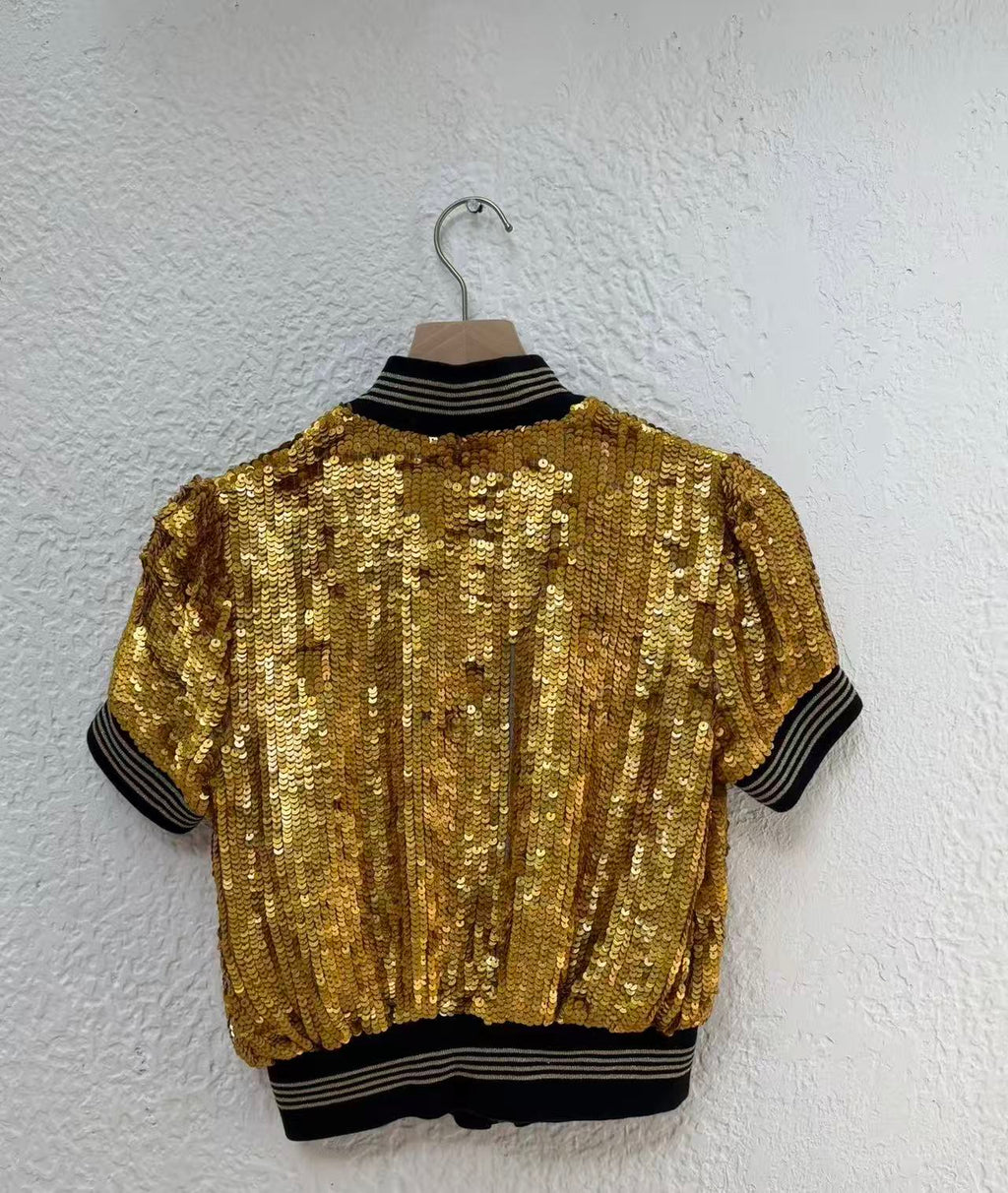 Dolce & Gabbana 06ss Gold Sequin Short Sleeve Shirt