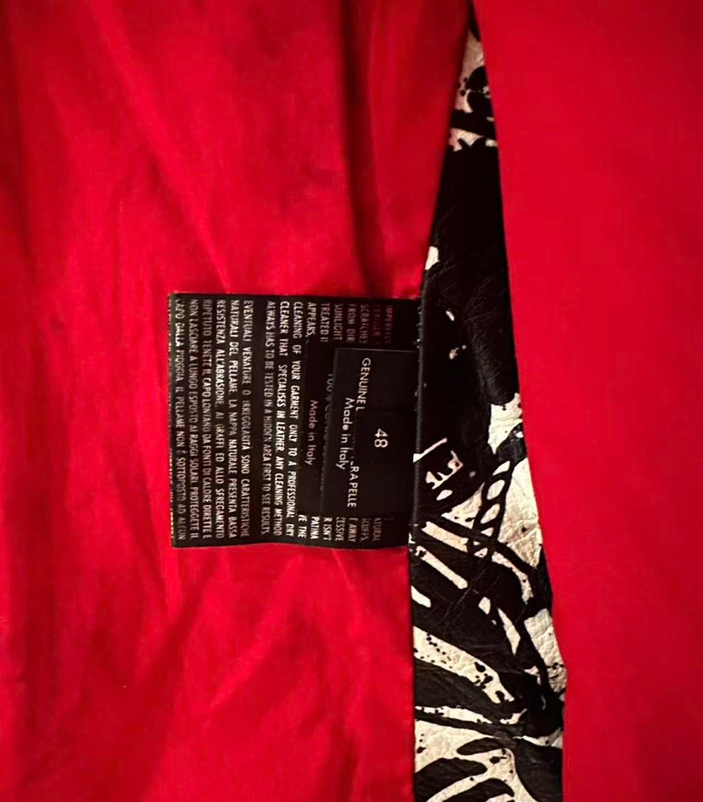 Gucci 18SS Graffiti Bird Print Biker Leather Jacket