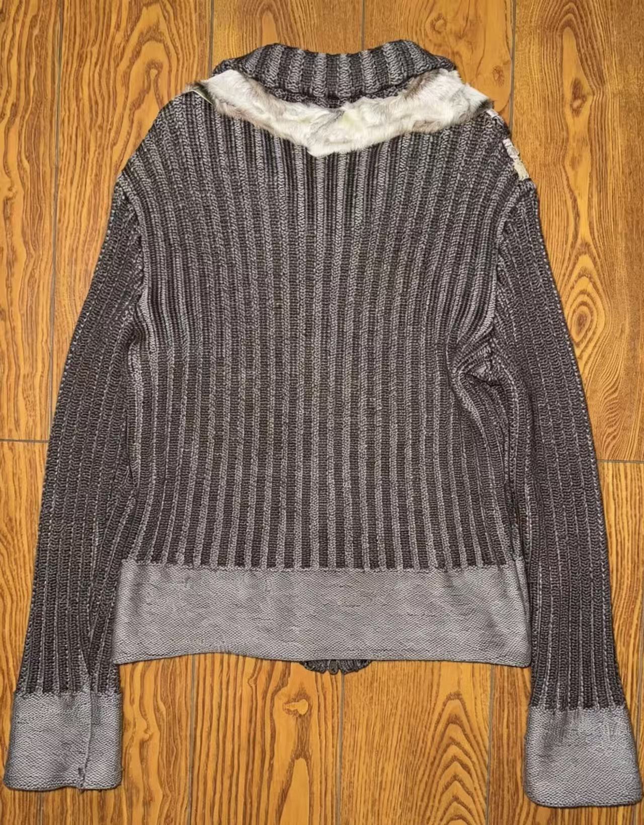 DOLCE&GABBANA Chunky Ribbed Knit Faux Fur Jacket
