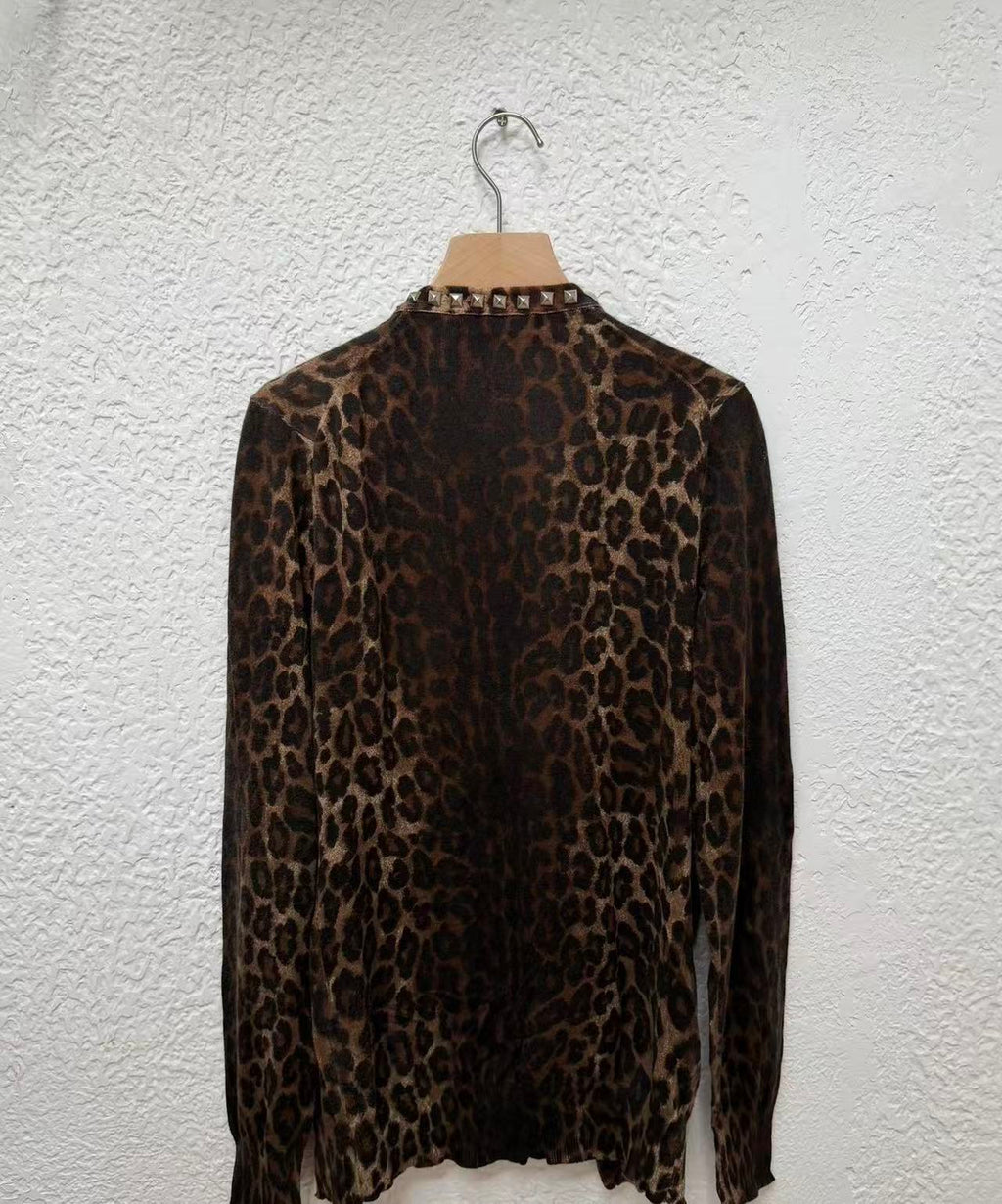Hysteric Glamour Leopard Studded Cardigan
