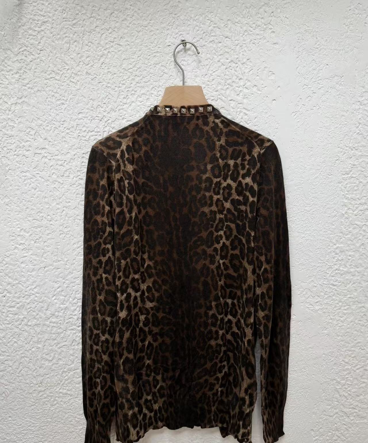 Hysteric Glamour Leopard Studded Cardigan