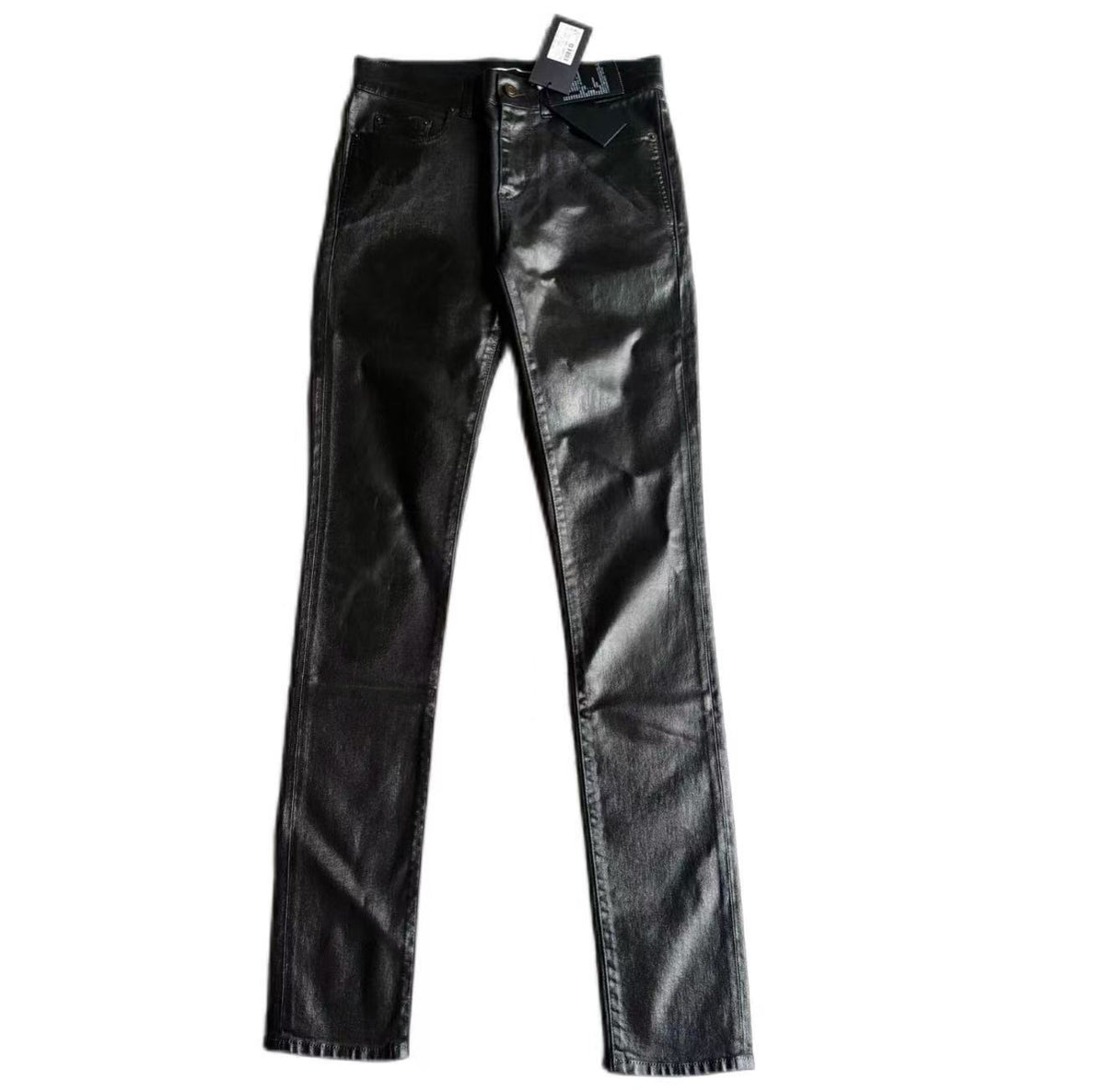 Saint Laurent Paris 20AW D24 Black Coated Waxed Denim Jeans