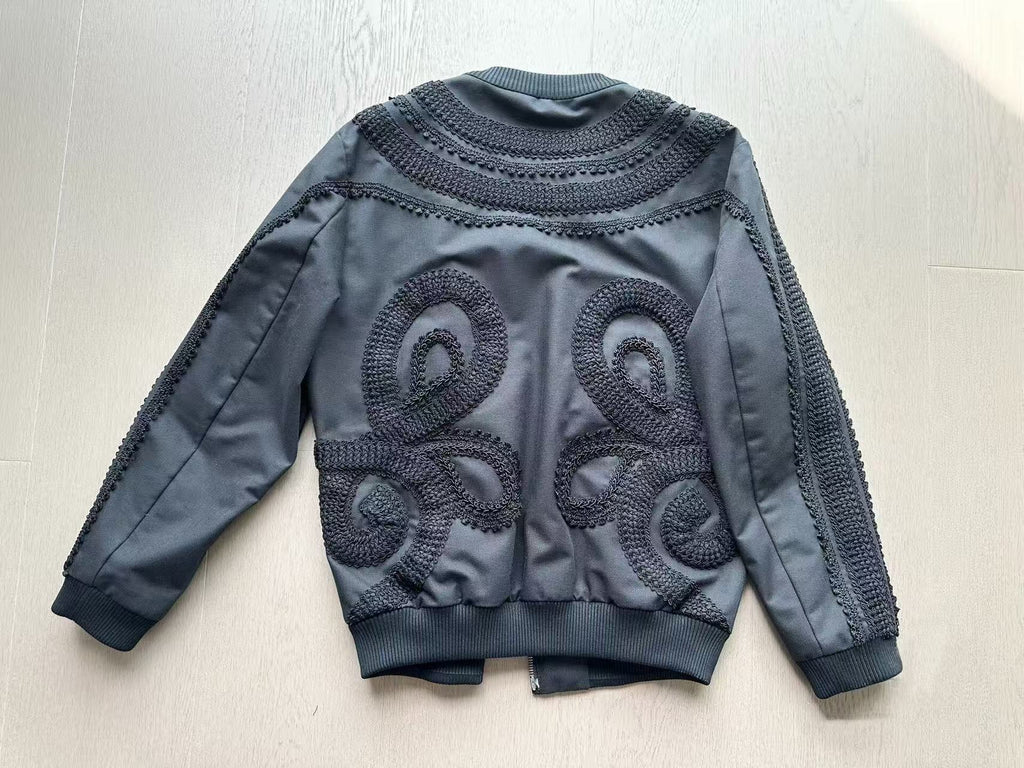 Dolce & Gabbana Macrame Embroidered Bomber Jacket