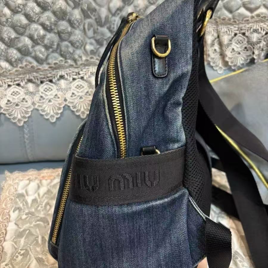 miu miu denim backpack