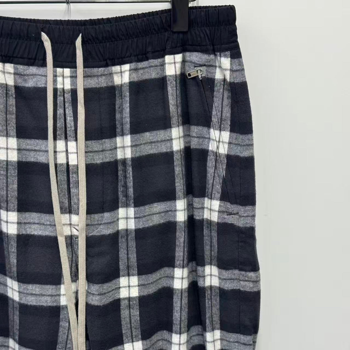Rick Owens 19SS Babel Plaid Brushed Cotton Sweatpants