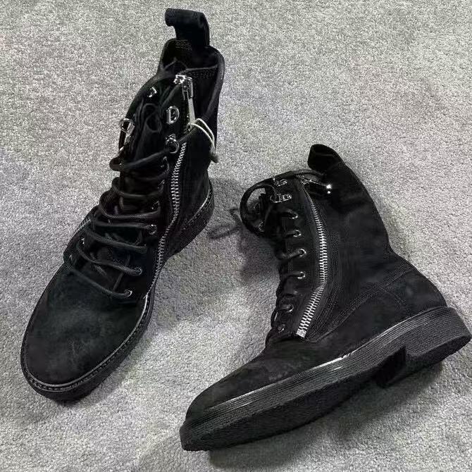 Balmain Rangers Double Zip Suede Boots